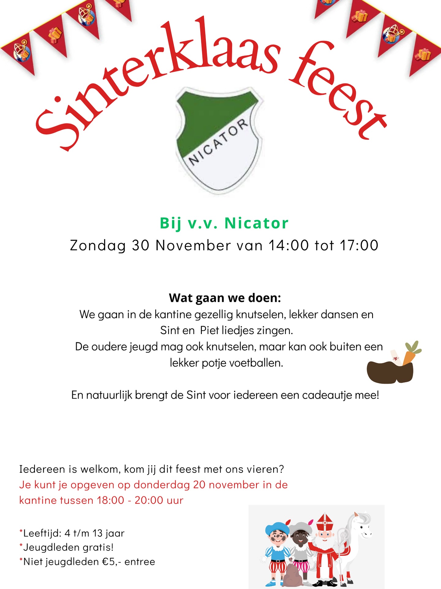 Sinterklaas feest 30 november 2025