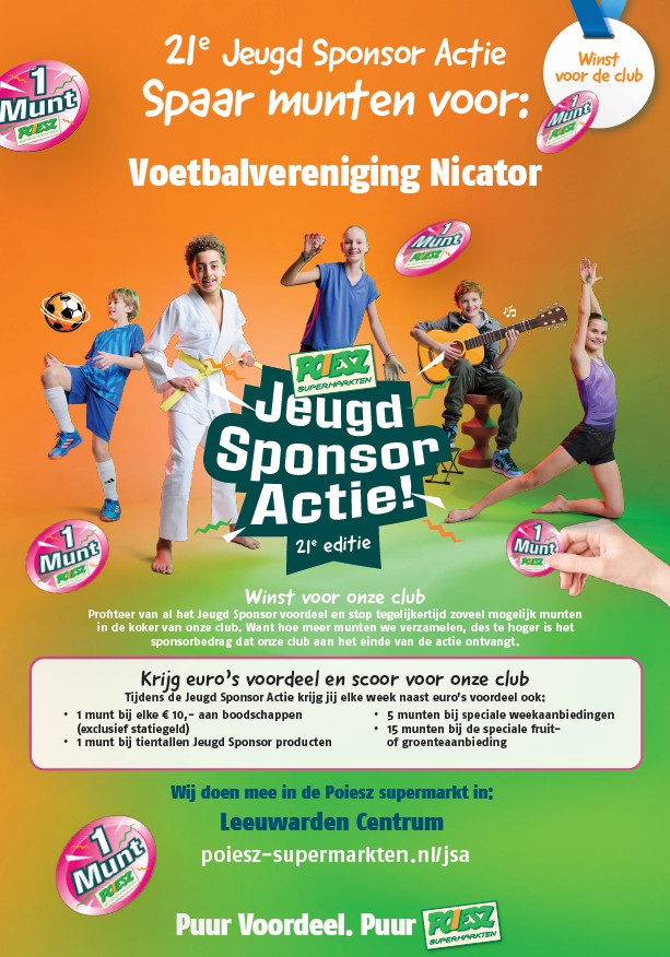 De sponsor actie van de Poiesz gaat weer van start. Steun Nicator!