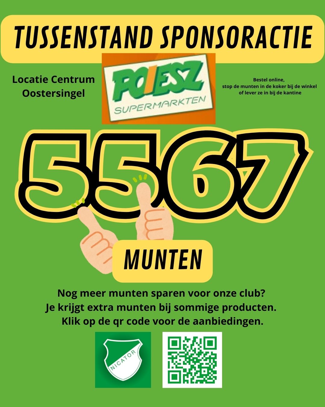 Tussenstand Spaaractie van de Poiesz Oostersingel